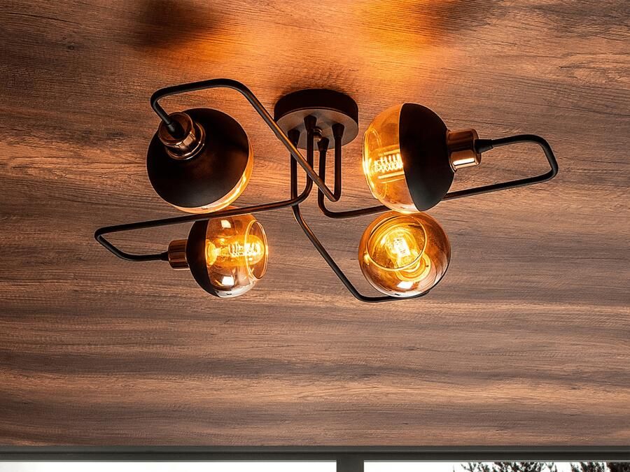 Mobistoxx Plafondlamp ANNOROU 4 lampen zwart