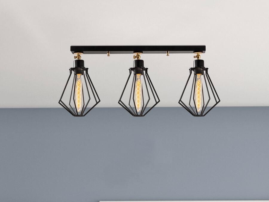 Mobistoxx Plafondlamp OYANI 3 lampen zwart