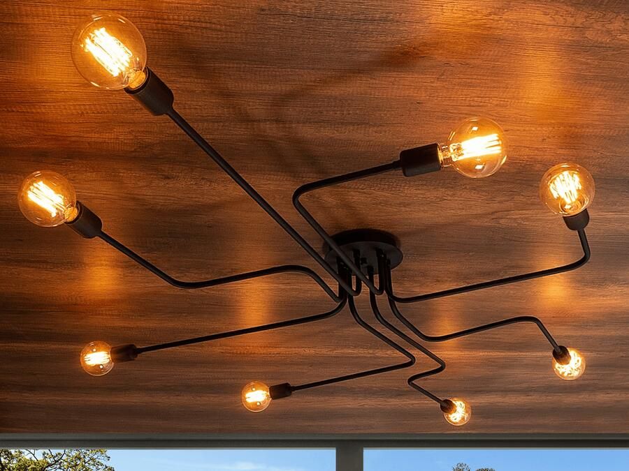 Mobistoxx Plafondlamp TRUVANA 8 lampen zwart