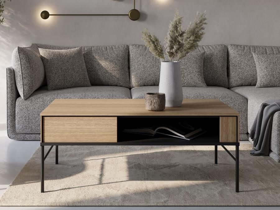 Mobistoxx Rechthoekige salontafel VIDDO linea eik