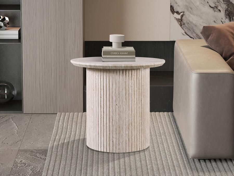 Mobistoxx Ronde salontafel LARUSSO 50 cm travertijn