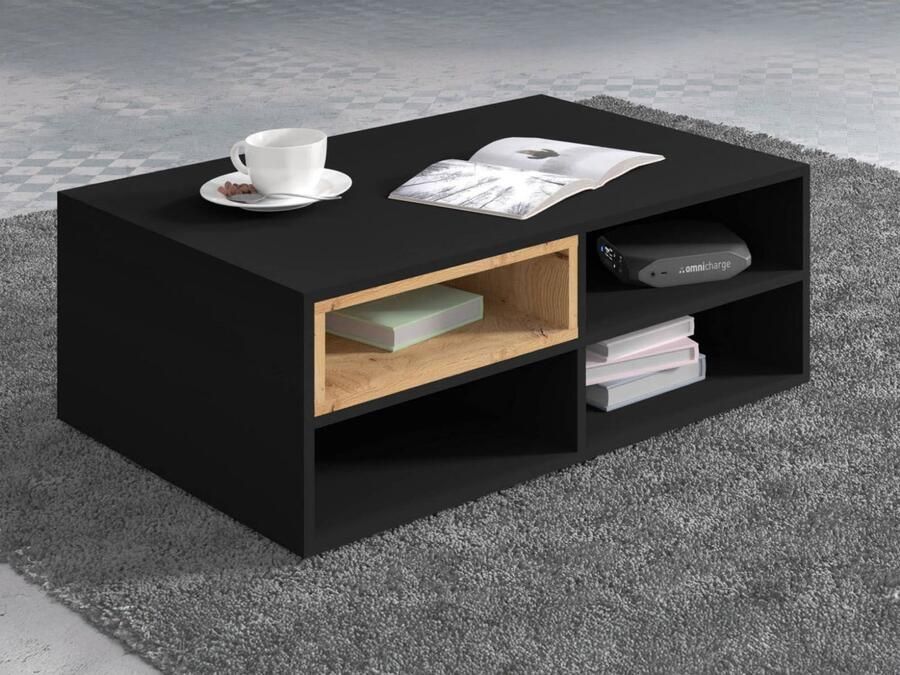 Mobistoxx Salontafel ANITA 94 cm zwart artisan eik