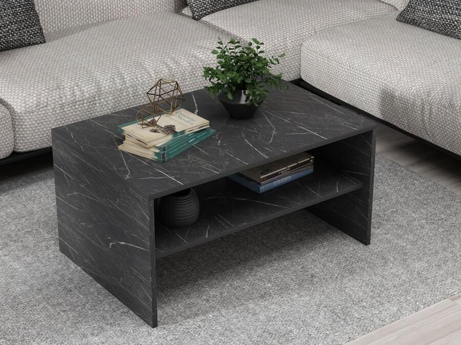 Mobistoxx Salontafel APOLLO 90 cm zwart marmer