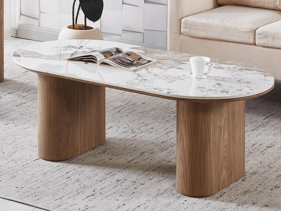Mobistoxx Salontafel EVORYA 120 cm wit marmer hout