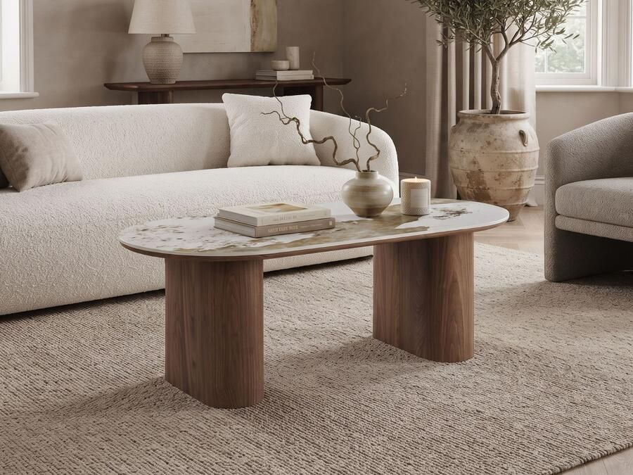 Mobistoxx Salontafel EVORYA 120 cm wit marmer hout