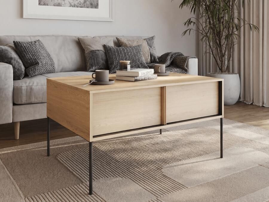 Mobistoxx Salontafel ITAKA 2 laden cremona eik zwart