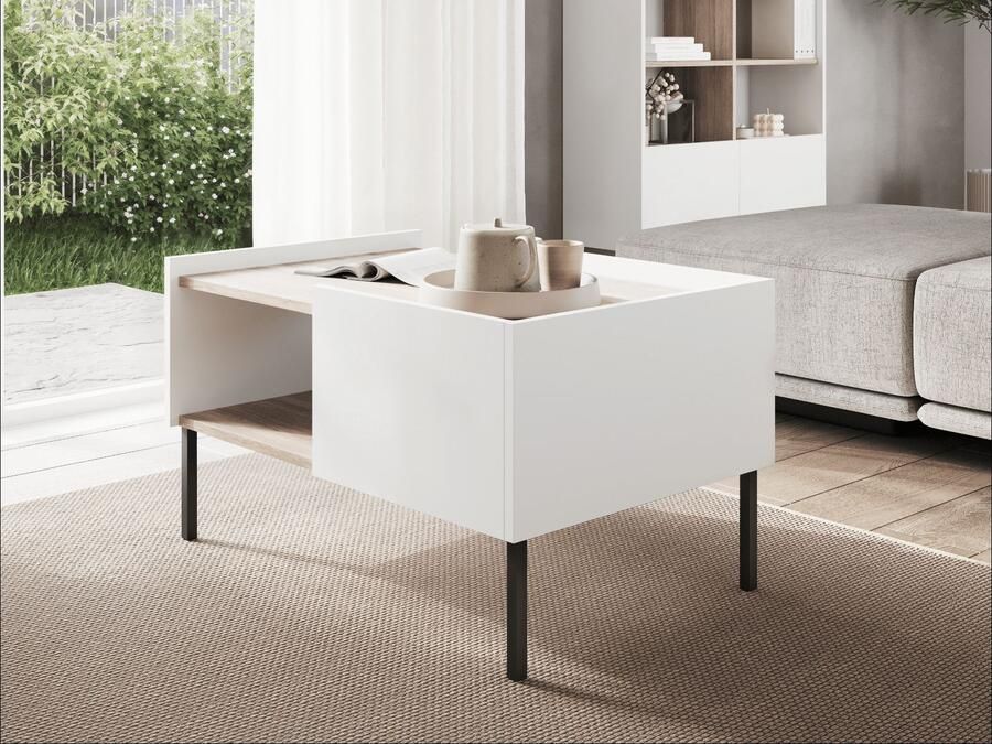 Mobistoxx Salontafel JULIE 90 cm wit sonoma eik