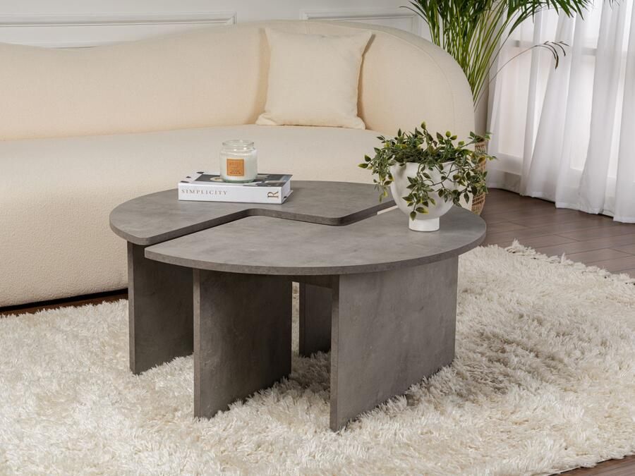 Mobistoxx Salontafel MORATA Ø 90 cm grijs