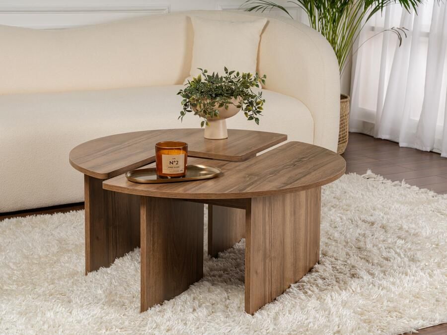 Mobistoxx Salontafel MORATA Ø 90 cm walnoot