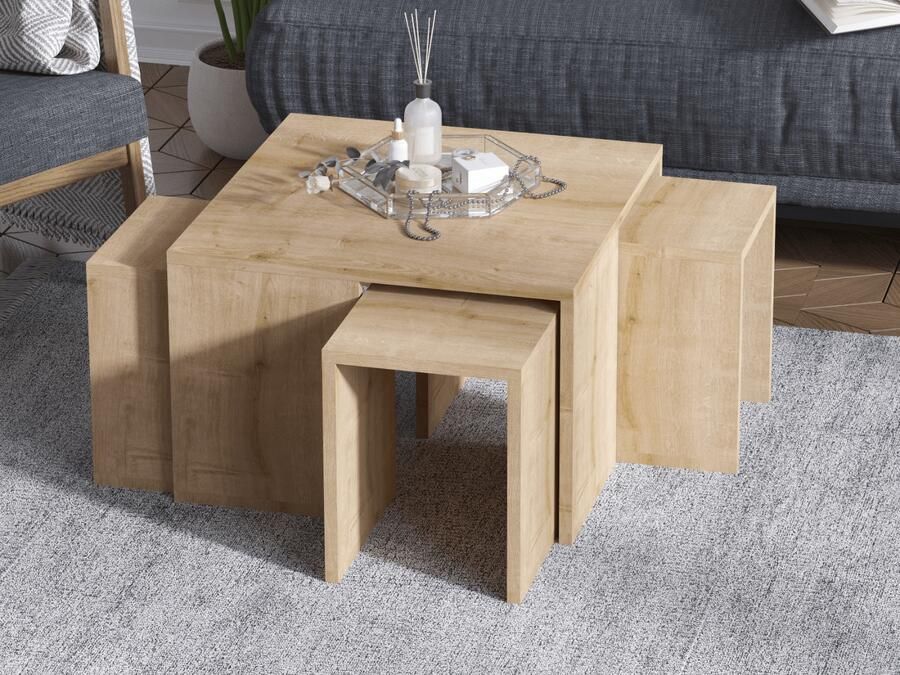 Mobistoxx Salontafel ORTENSIA 60x60 cm saphire eik