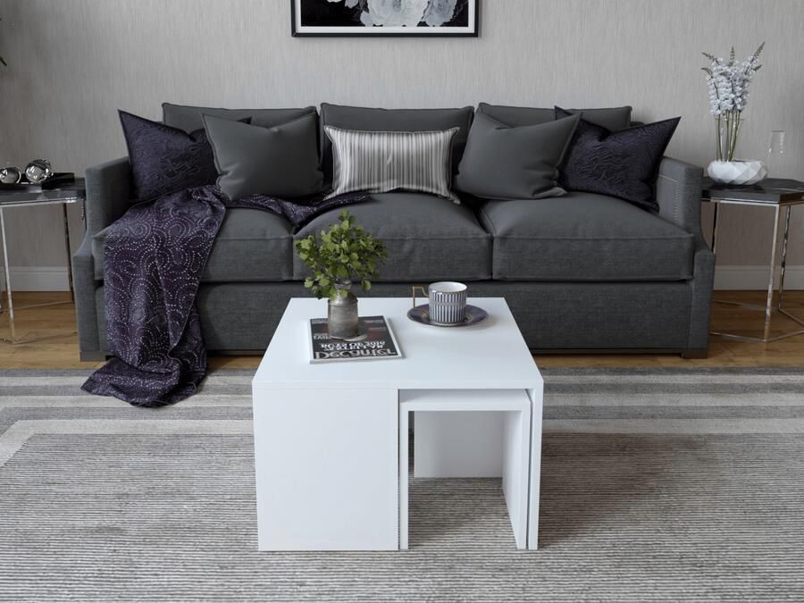 Mobistoxx Salontafel ORTENSIA 60x60 cm wit