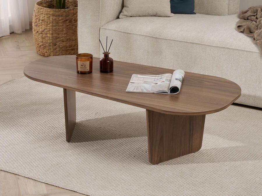 Mobistoxx Salontafel OVALDO 130 cm walnoot