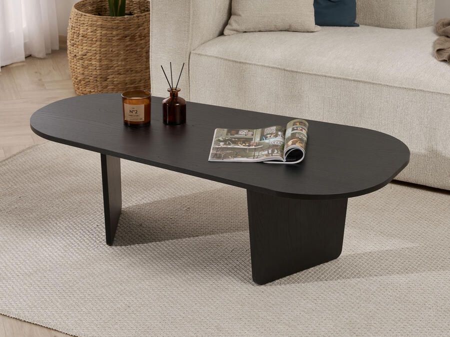 Mobistoxx Salontafel OVALDO 130 cm zwarte eik
