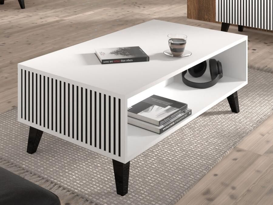 Mobistoxx Salontafel RAVAGE 90 cm wit zwart