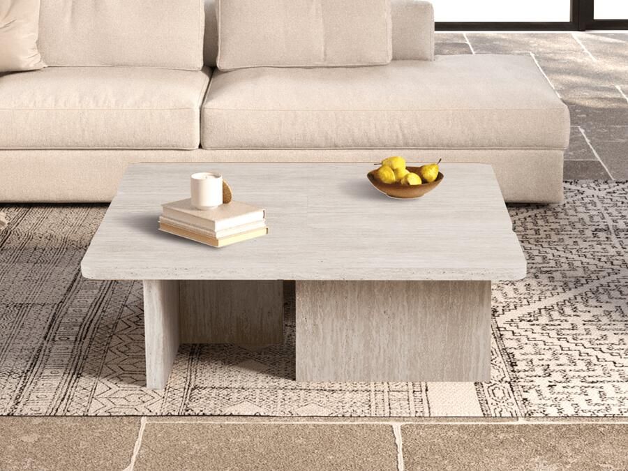 Mobistoxx Salontafel ROLENO 120 cm travertijn beige