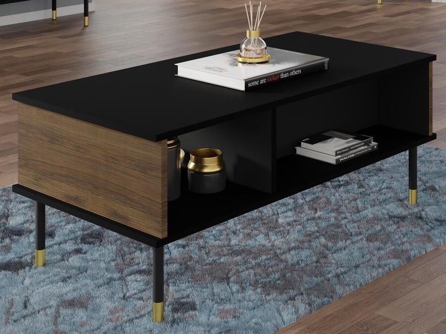 Mobistoxx Salontafel SHERLOCK 110 cm eik catania zwart