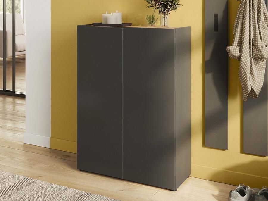 Mobistoxx Schoenenkast ALVIN 2 deuren grafiet navarra eik
