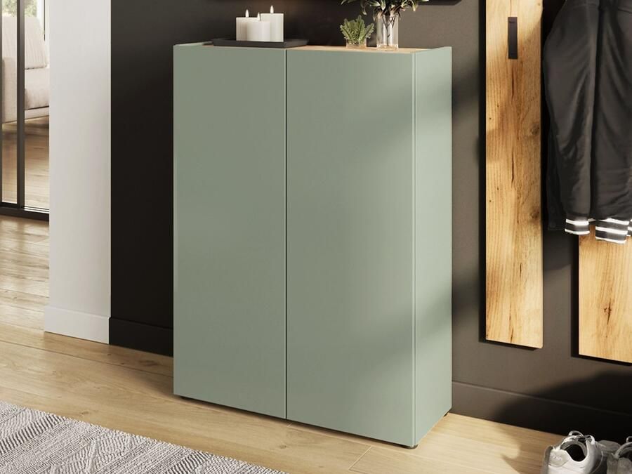 Mobistoxx Schoenenkast ALVIN 2 deuren groen navarra eik