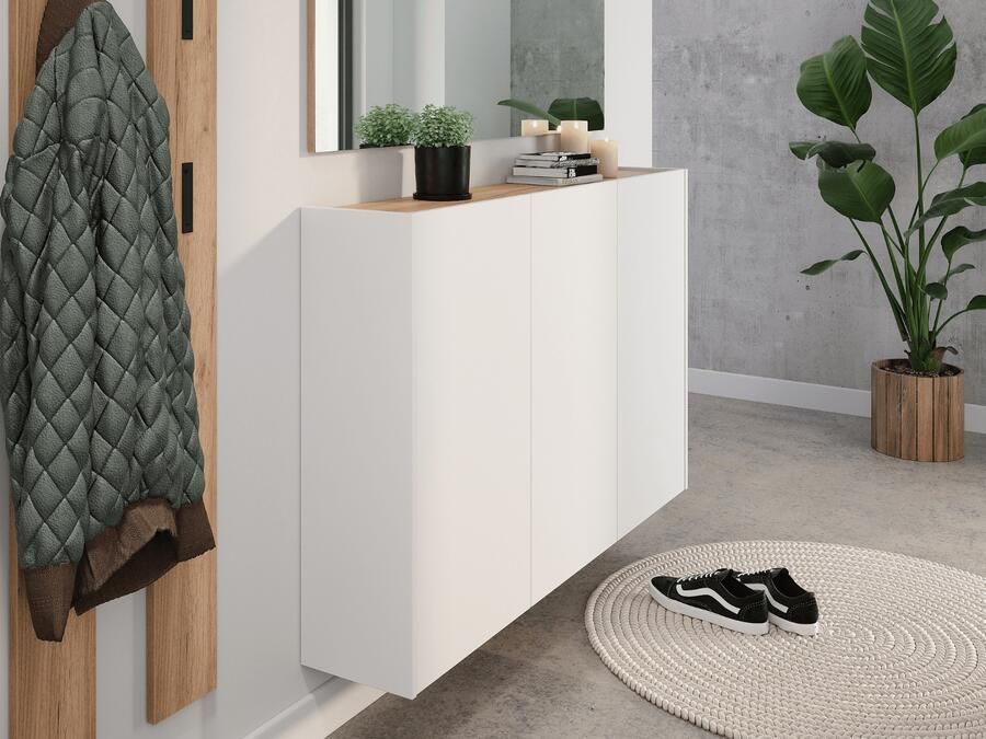 Mobistoxx Schoenenkast LIBBONA 3 deuren wit navarra eik