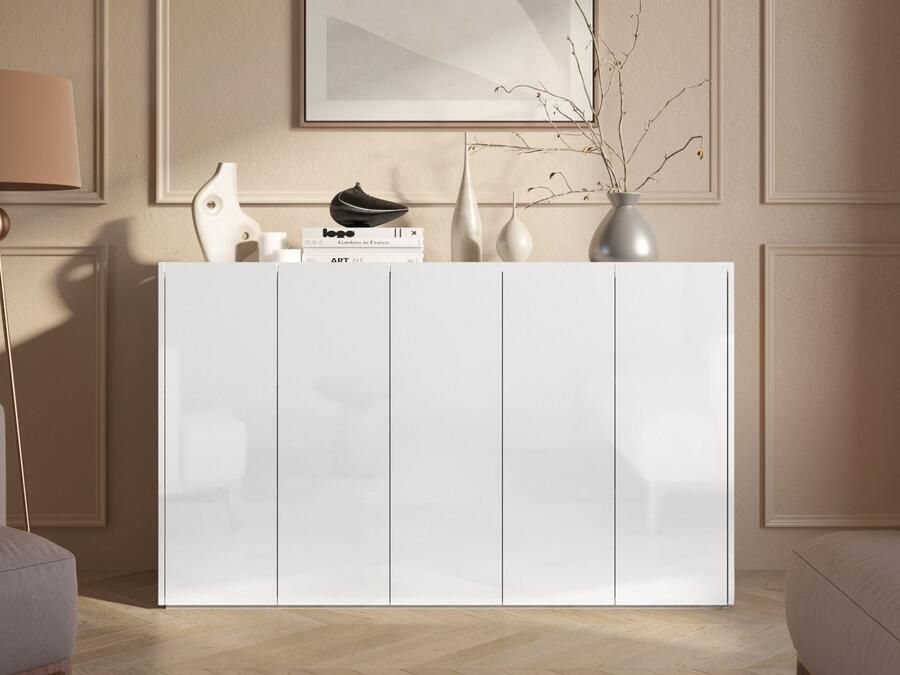 Mobistoxx Schoenenkast PEASY 3 deuren hoogglans wit scandinavische eik