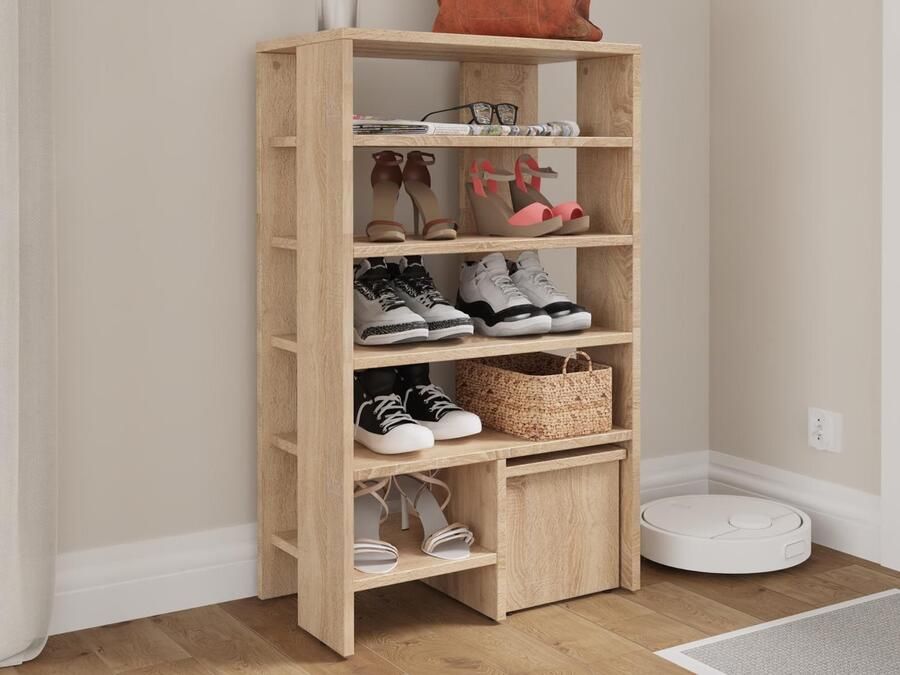 Mobistoxx Schoenenkast RUBINO 5 legplanken sonoma met zitbank