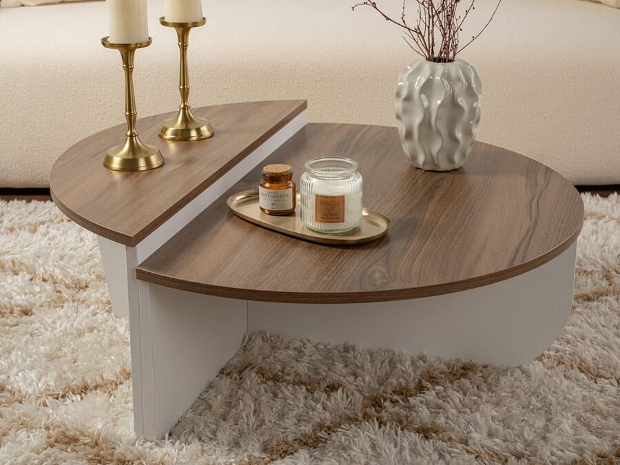 Mobistoxx Set salontafels OSIRIS walnoot wit