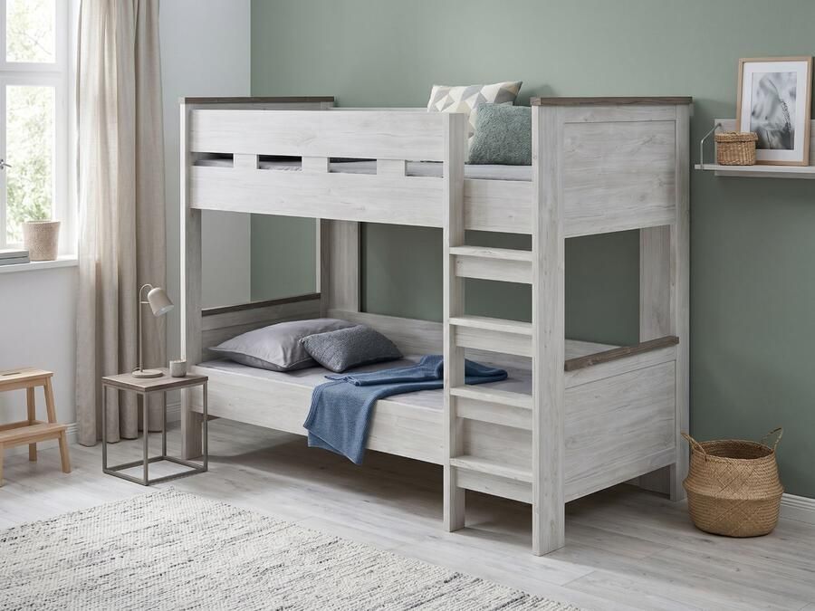 Mobistoxx Stapelbed NELI 90x200 cm witte eik herfst eik