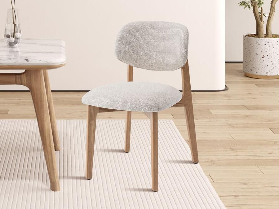 Mobistoxx Stoel CARMENNA massieve eik beige stof