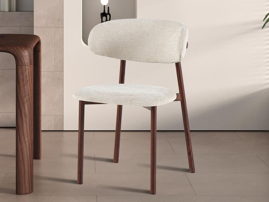 Mobistoxx Stoel COCOTE walnoot beige stof