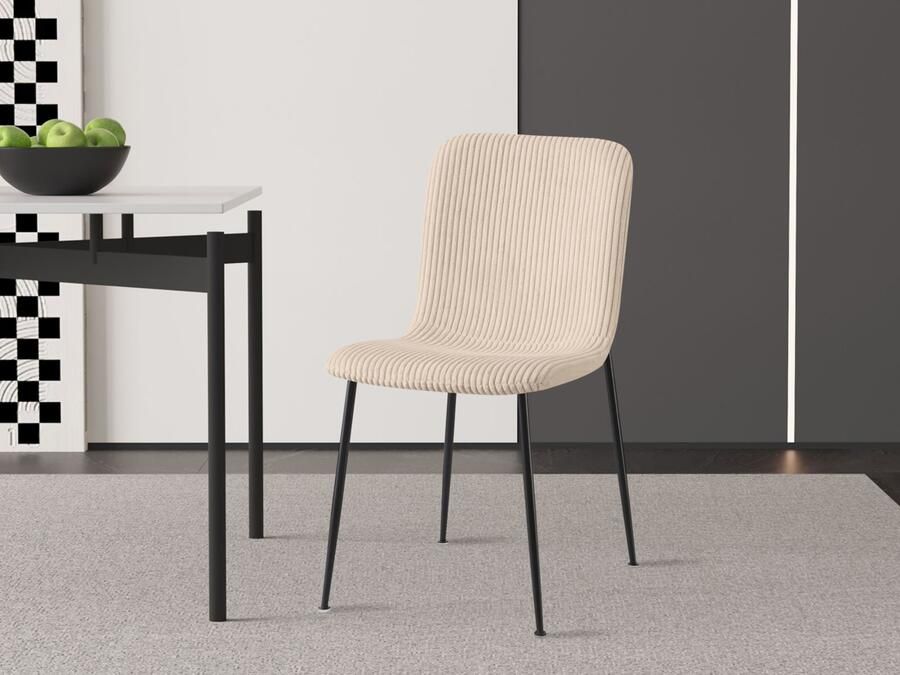 Mobistoxx Stoel KALYS beige ribfluweel