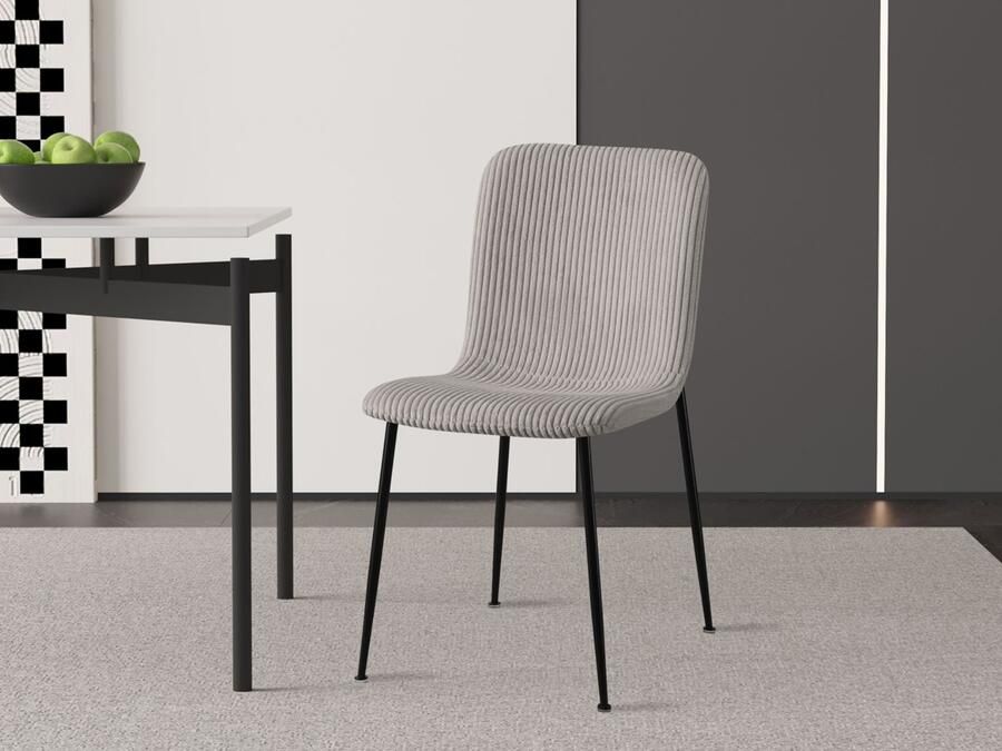 Mobistoxx Stoel KALYS lichtgrijs ribflluweel