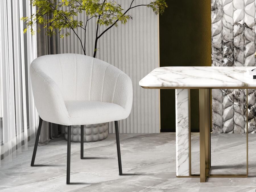 Mobistoxx Stoel SILVANA bouclé wit