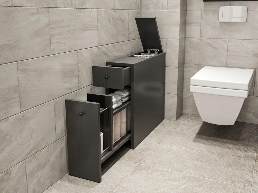 Mobistoxx Toiletkast CARENCE 2 lades antraciet