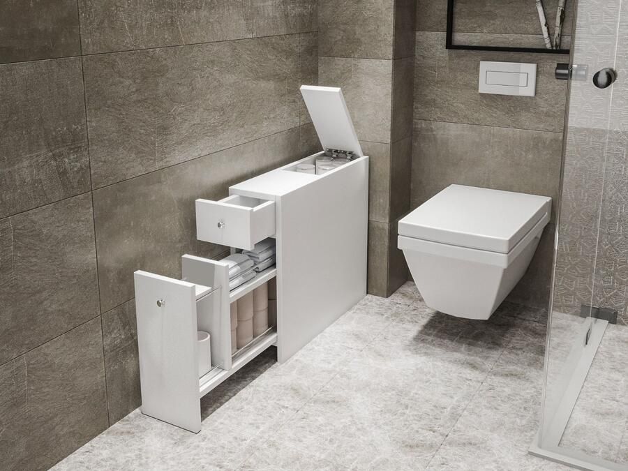 Mobistoxx Toiletkast CARENCE 2 lades wit