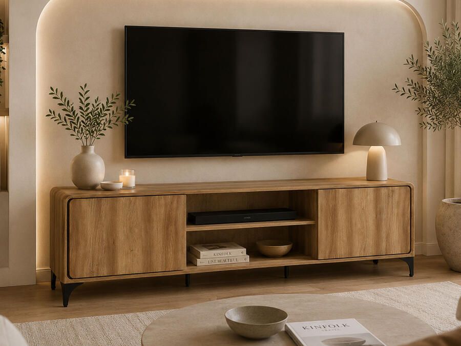 Mobistoxx TV- hifi-meubel FLOMACHA 2 deuren eik