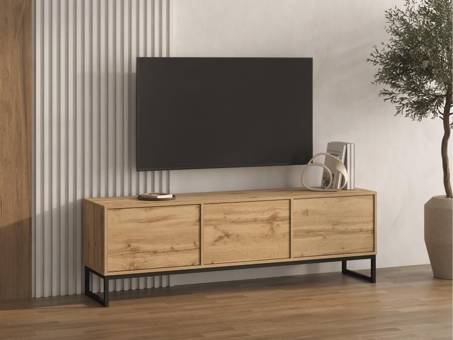 Mobistoxx TV- hifi-meubel LAFITA 3 deuren wotan eik