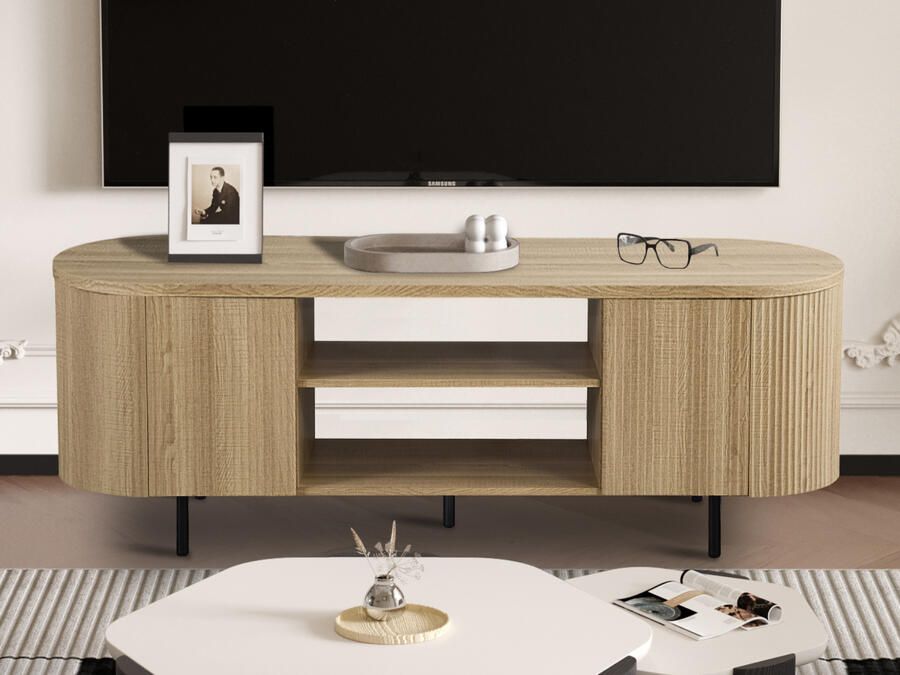 Mobistoxx TV- hifi-meubel LARUSSO 2 deuren naturel eik
