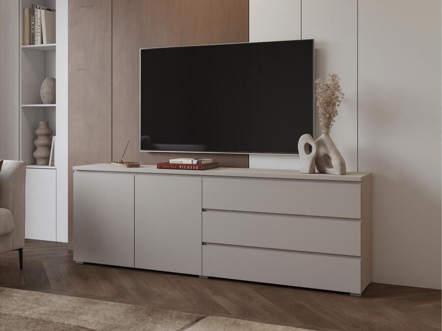 Mobistoxx TV- hifi-meubel MODOK 3 deuren 3 lades kasjmier