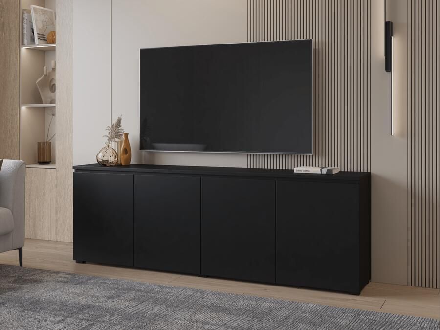 Mobistoxx TV- hifi-meubel MODOK 4 deuren zwart