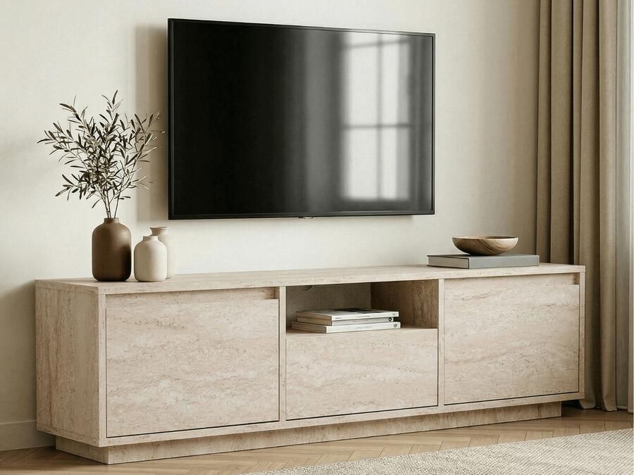 Mobistoxx TV- hifi-meubel SAMBA 3 deuren travertin