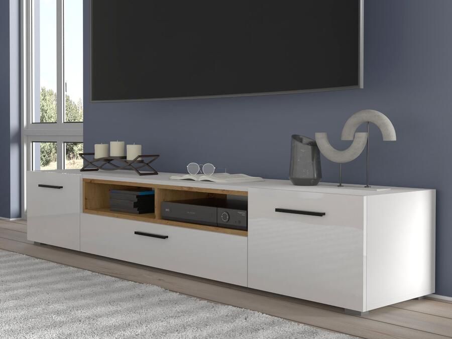 Mobistoxx Tv-meubel ANITA 3 deuren 2 vakken wit artisan eik