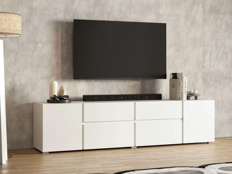 Mobistoxx Tv-meubel ASYMI 4 deuren 2 lades wit
