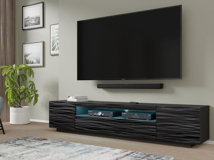 Mobistoxx Tv-meubel AUREO 3 deuren 200 cm sahara met led