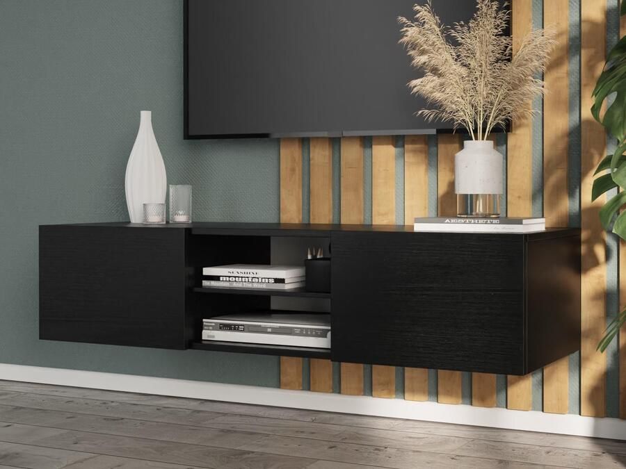 Mobistoxx Tv-meubel AURORE 2 deuren zwarte eik