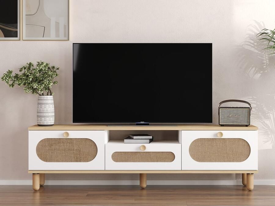 Mobistoxx Tv-meubel BOHEMIAN 3 deuren wit