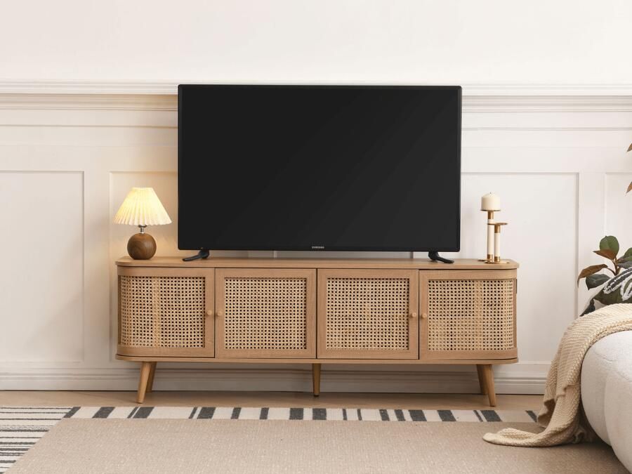 Mobistoxx Tv-meubel CARAMELLO 4 deuren bruine eik rotan