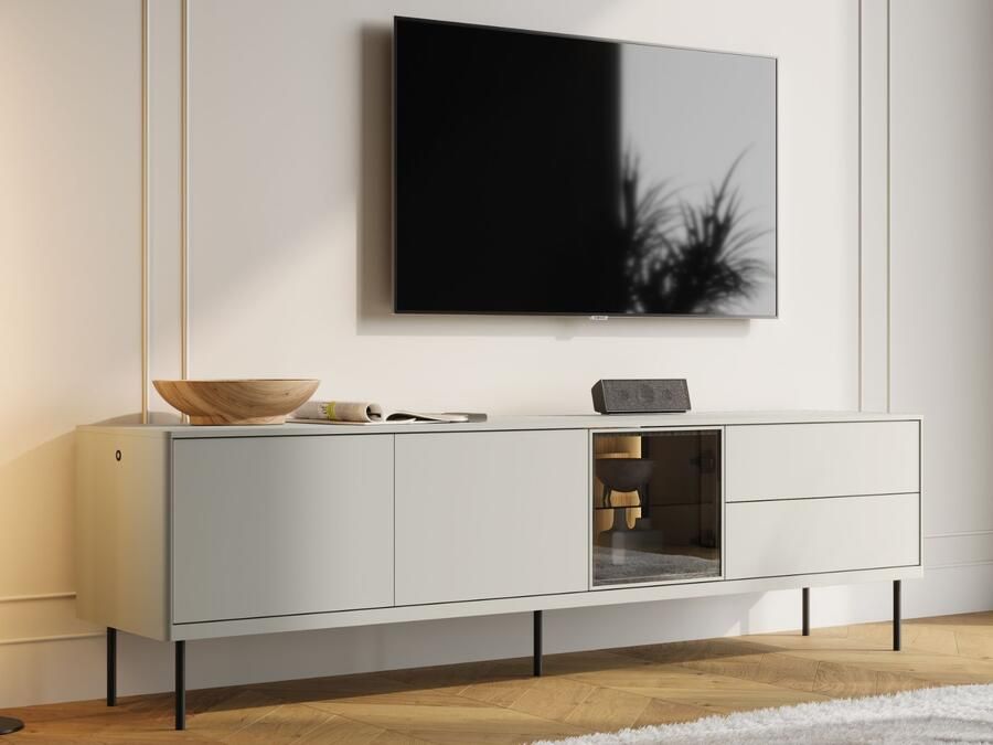 Mobistoxx Tv-meubel EMPIRO 3 deuren 2 lades 194 cm kasjmier met led