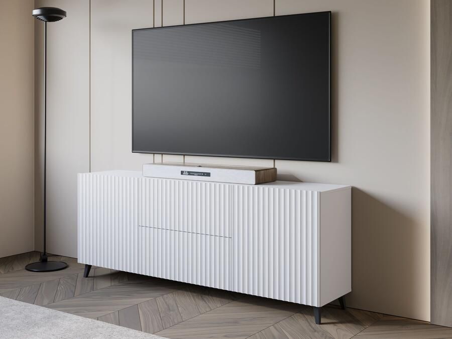 Mobistoxx Tv-meubel FUKETTE 2 deuren 2 lades 180 cm wit