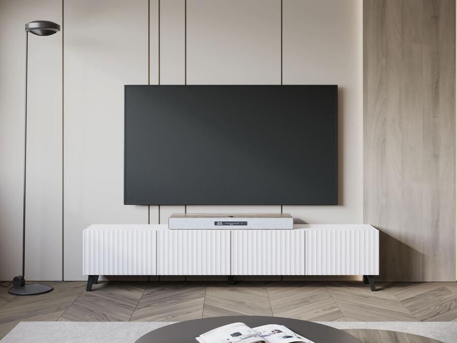 Mobistoxx Tv-meubel FUKETTE 4 klapdeuren 190 cm wit