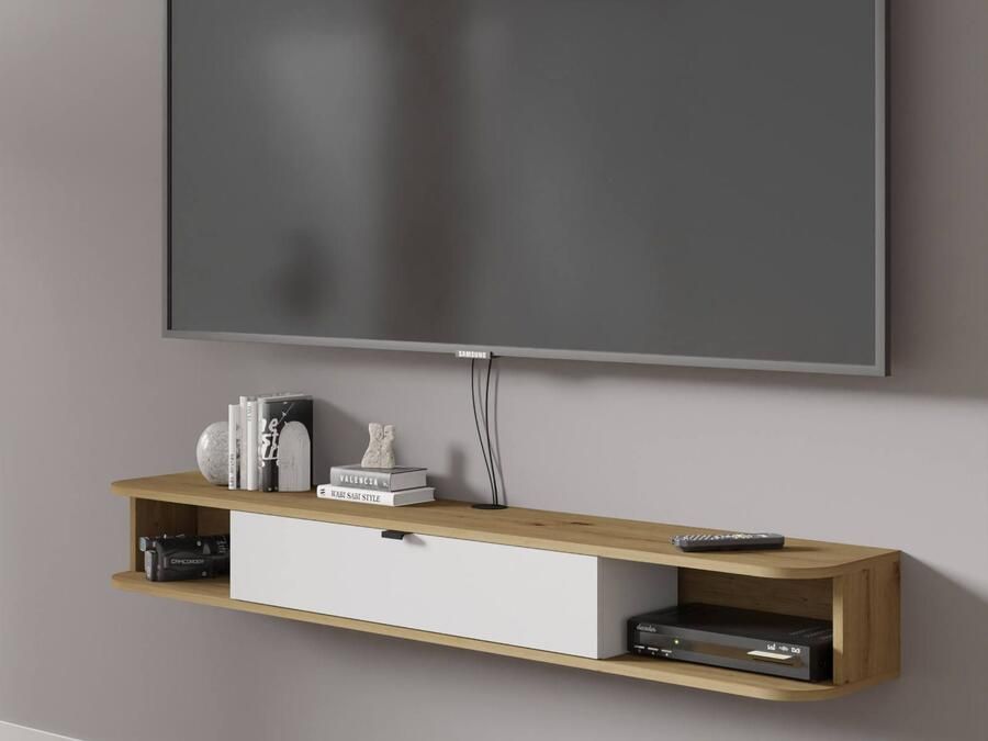 Mobistoxx Tv-meubel ICONIC 1 deur wit artisan eik